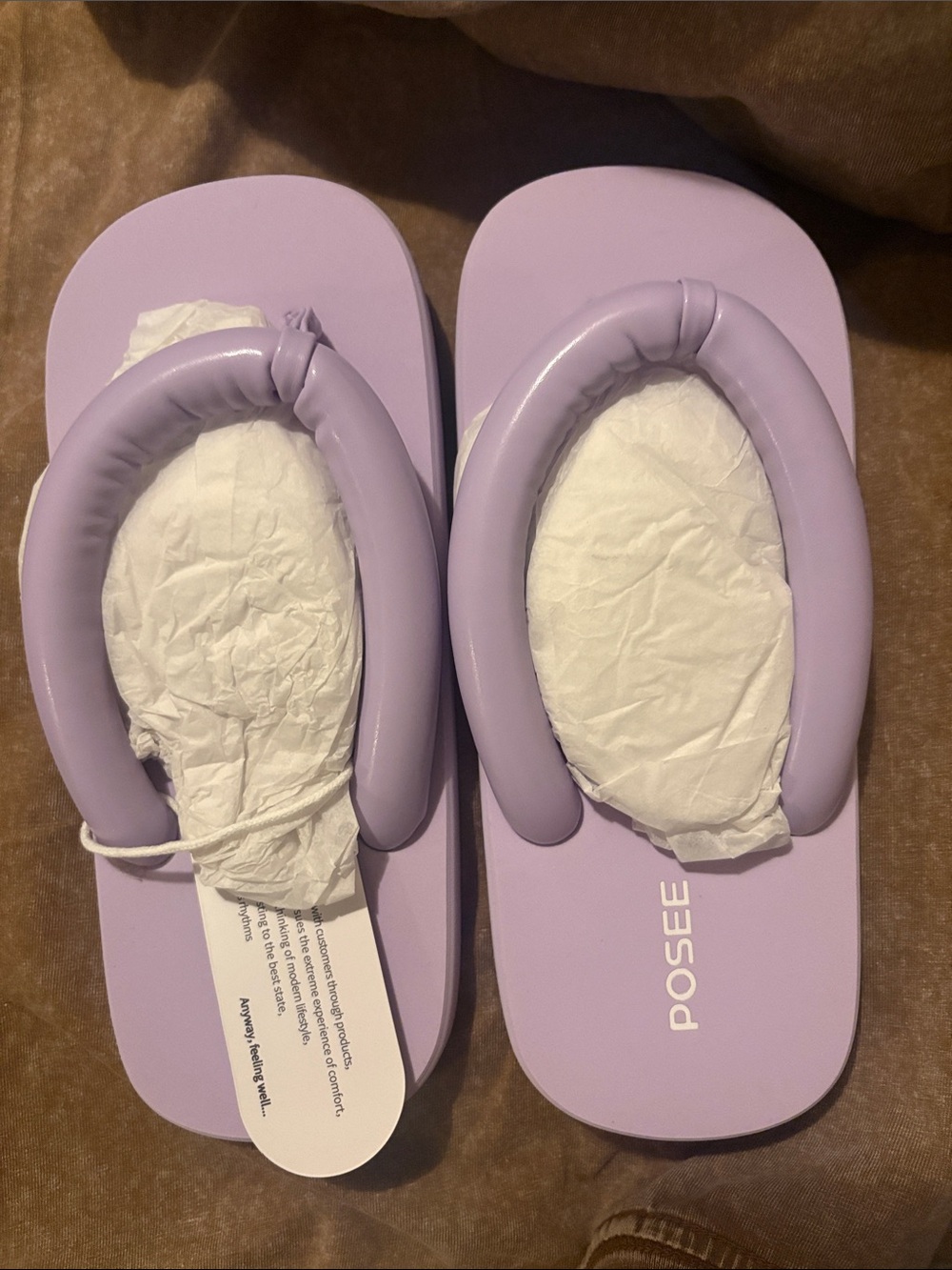 Plush Lavender Thong Sandals for Women